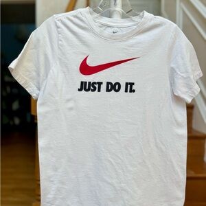 Nike White Tee with Red Logo